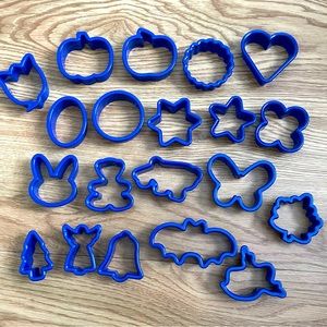 6/$20 Set/20 Blue, Plastic Cookie Cutters, Can be Used for Play Dough, Crafts